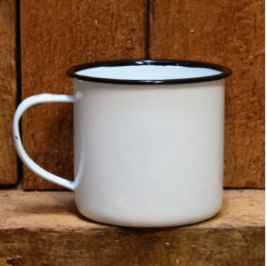 Black & White Enamel Mug