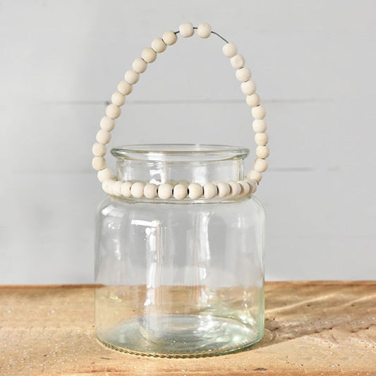 7″ JAR WITH WHITE BEADS
