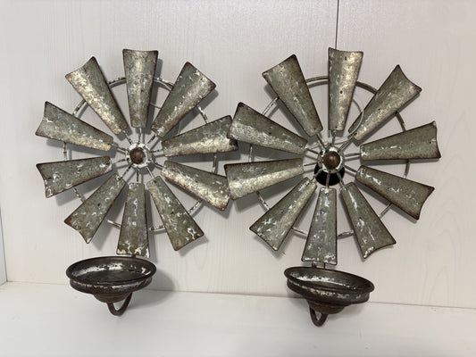 Farmhouse Wall Windmill Candle Holder