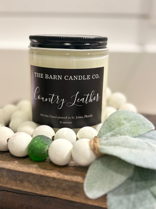 Country Leather Candle
