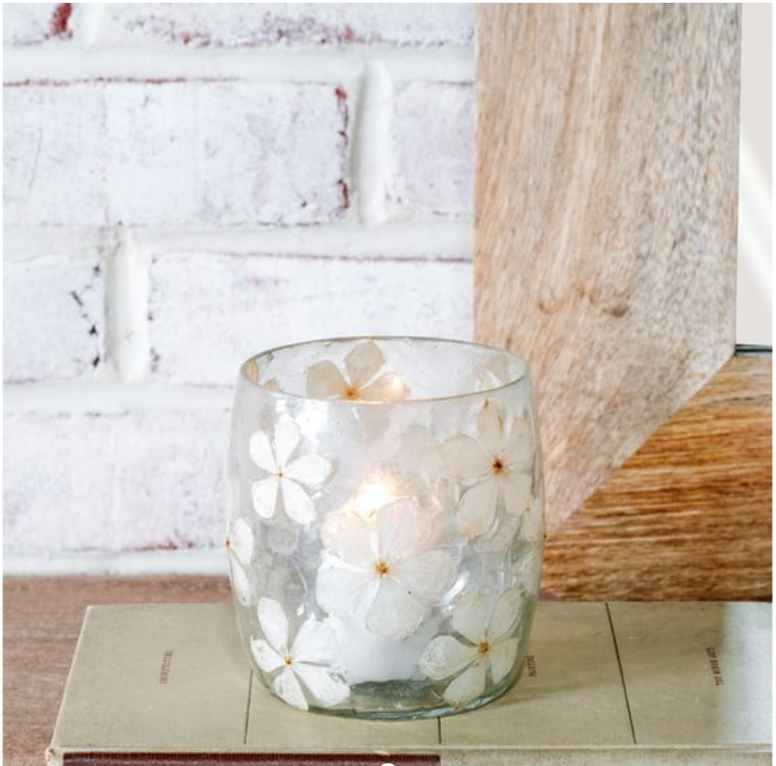 3.5" DRIED FLORAL CANDLE JAR