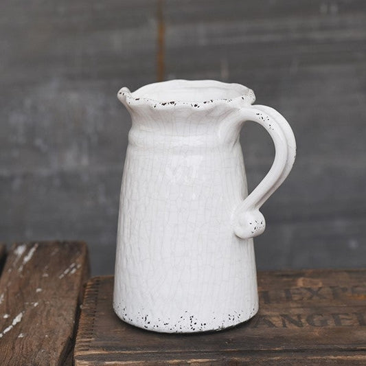Rustic White Pitcher