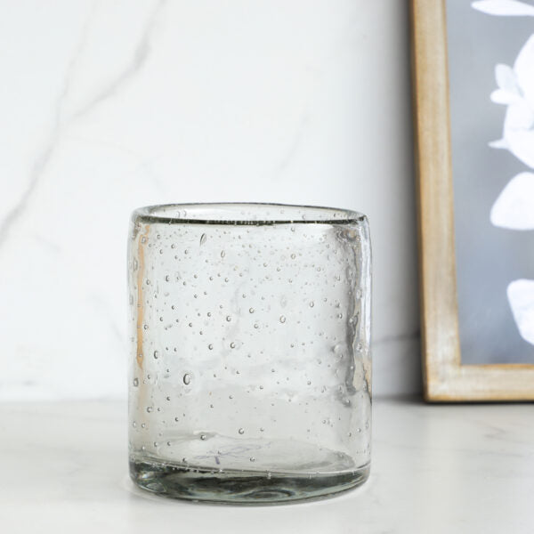 CLEAR BUBBLE GLASS JAR
